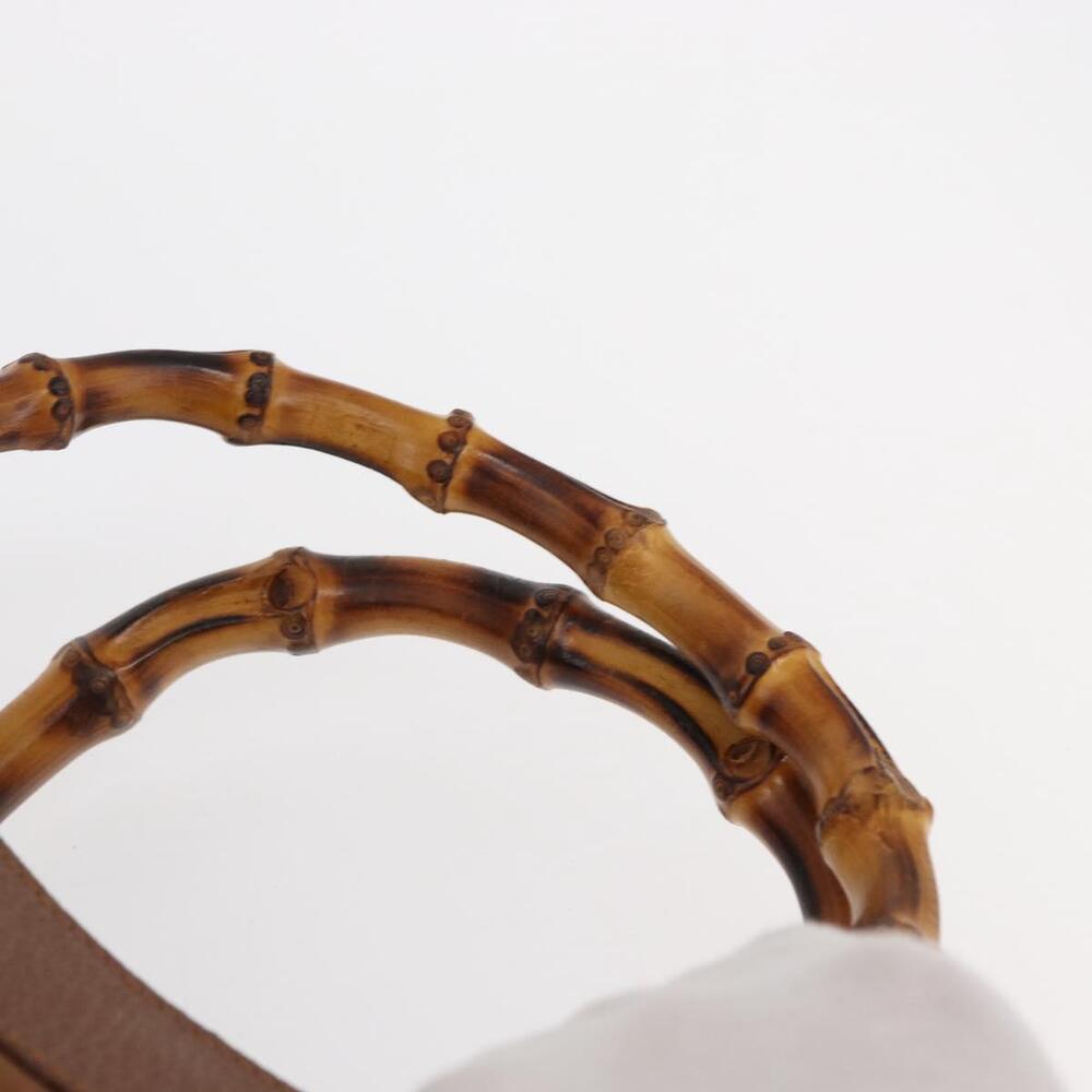 GUCCI Bamboo Hand Bag Suede Brown Gold 002 1186 2060 Auth 155190 - Picture 8 of 16